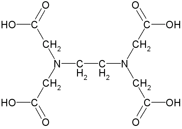 Fórmula do EDTA (ácido etilenodiaminotetracético)