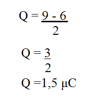 Cálculo da carga elétrica após o contato entre as esferas A e C