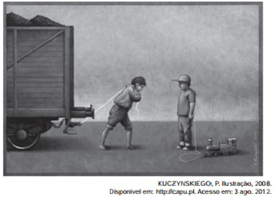 Através da linguagem não verbal, o artista gráfico polonês Pawla Kuczynskiego aborda a triste realidade do trabalho infantil