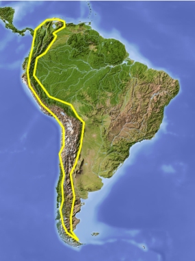 Mapeamento da região da Cordilheira dos Andes