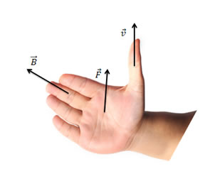 A regra da mão direita é utilizada para determinar o sentido e a direção do vetor campo magnético