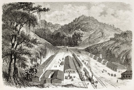 Ferrovias, um dos grandes projetos do Barão de Mauá. Na foto, Ferrovia Pedro II
