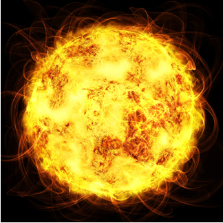 A fonte de energia do sol são reações de fusão do hidrogênio