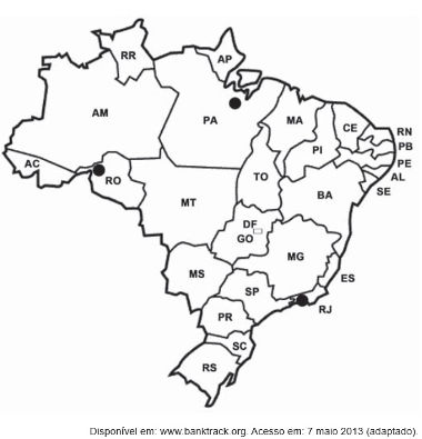 Mapa do território brasileiro