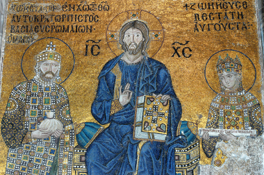 Mosaico bizantino que mostra o imperador Constantino IX, um dos soberanos do Império Bizantino *