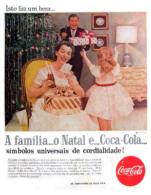 Publicidade da Coca-Cola durante o Natal de 1957