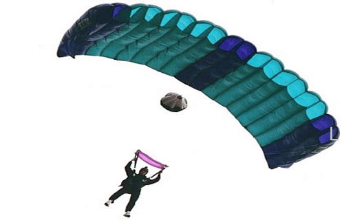 Paraquedista planando em razão da força de resistência do ar